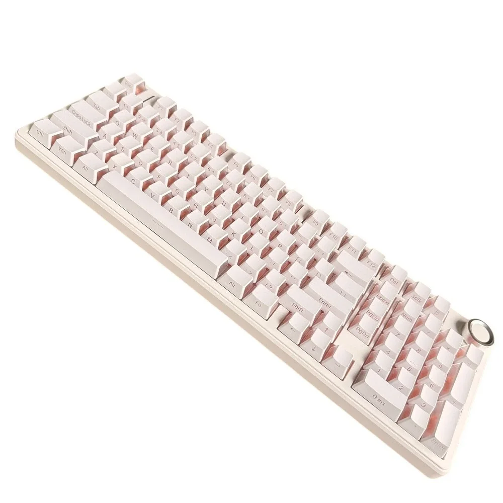 F99Pro Pink Mechanical Gaming Keyboard  Backlit Aesthetic Volume Knob Gamer Girl